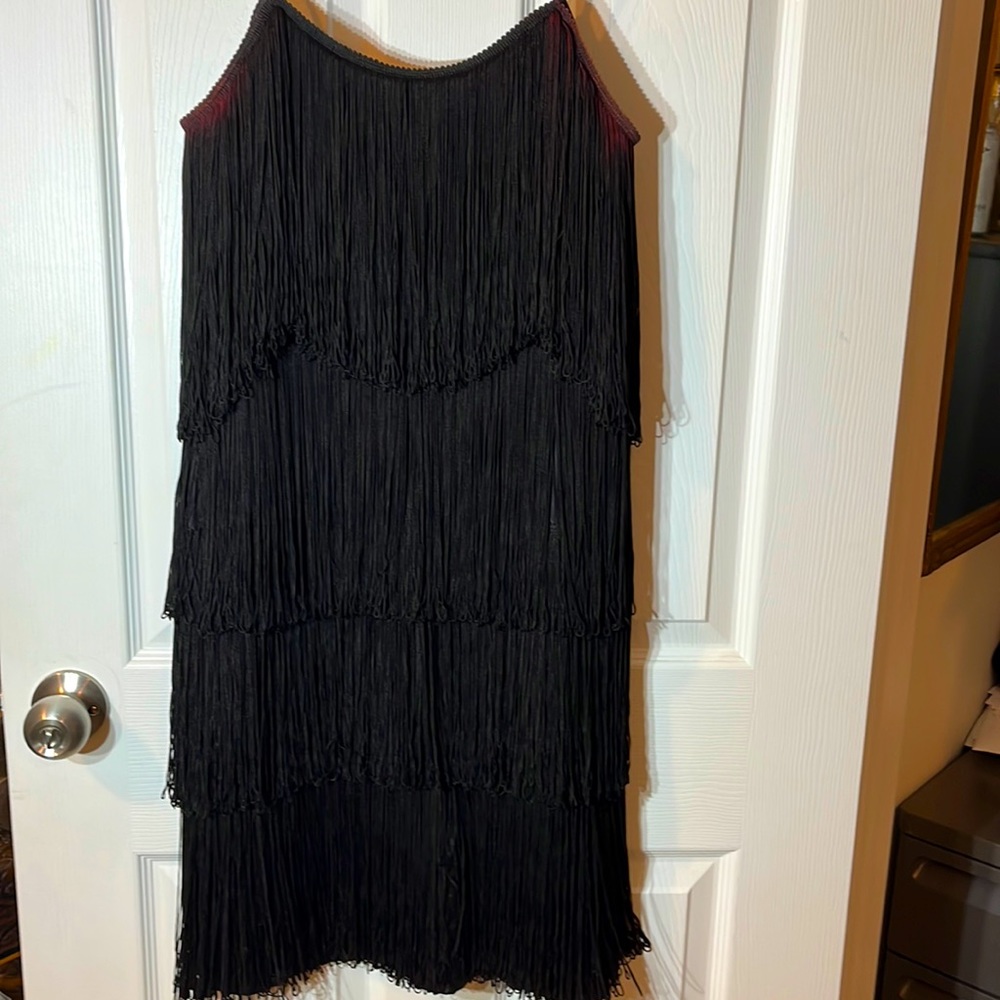 Vintage Frank Usher fringe flapper dress size 34